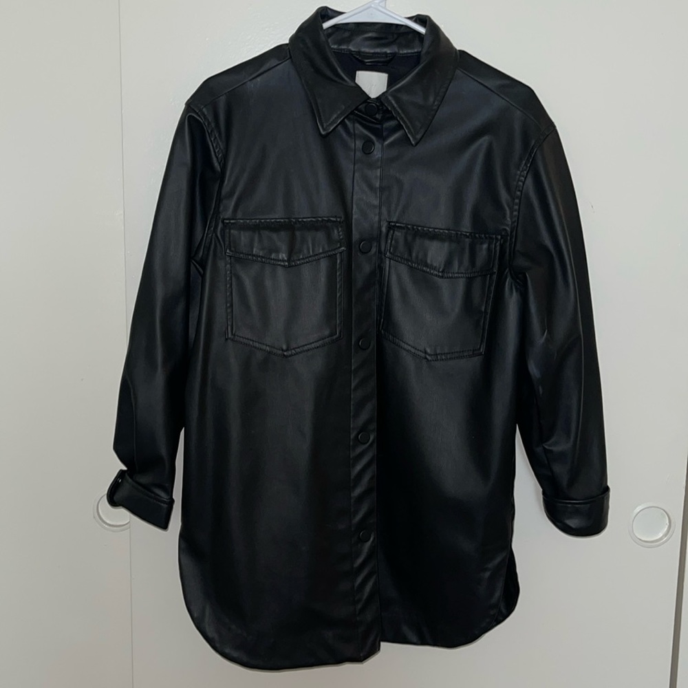 H&M black faux jacket